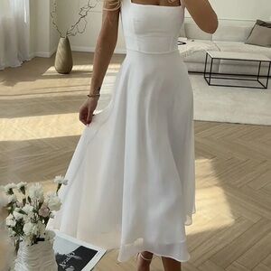 Commense White Semi-Sheer Cami Long Dress size XS NWT $38